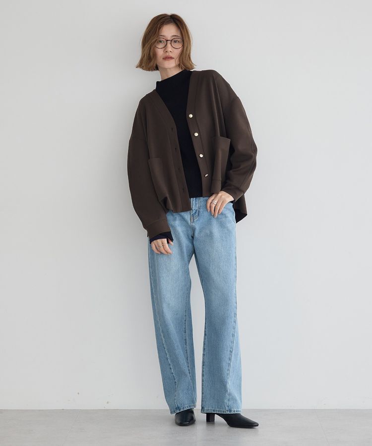 YECCA VECCA「金釦カットジョーゼットカーディガン」|カーディガン|