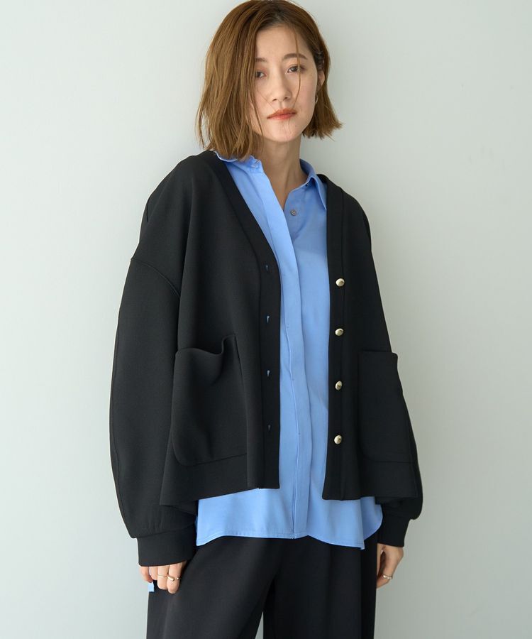 YECCA VECCA「金釦カットジョーゼットカーディガン」|カーディガン|