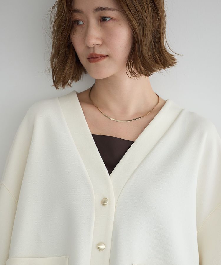 YECCA VECCA「金釦カットジョーゼットカーディガン」|カーディガン|