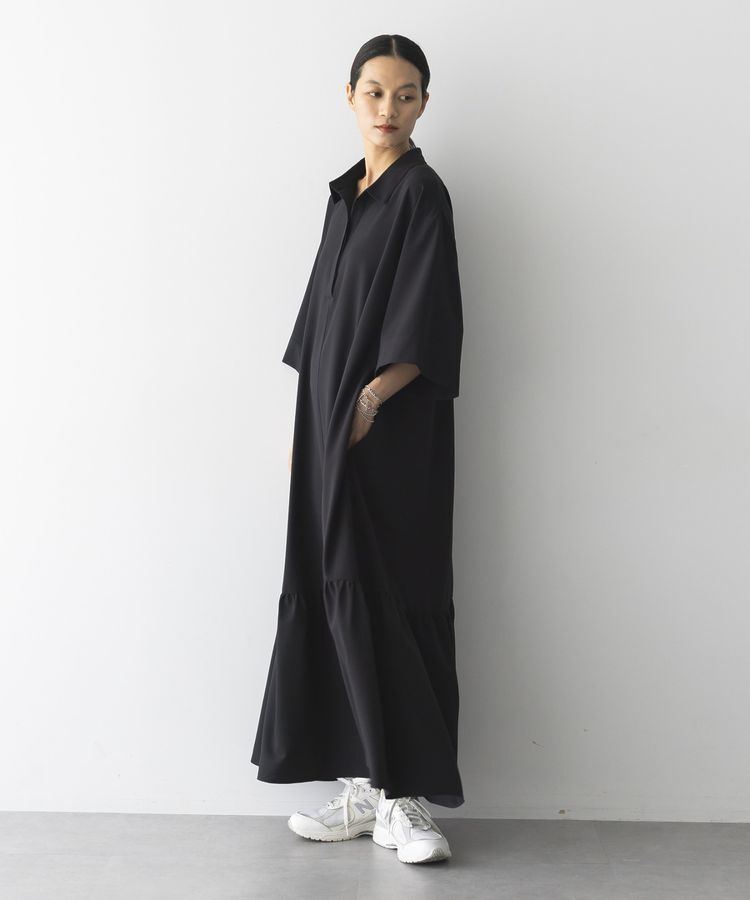 GARAGE OF GOOD CLOTHING「無地アシンメトリー７分袖ワンピース」|ワンピース|