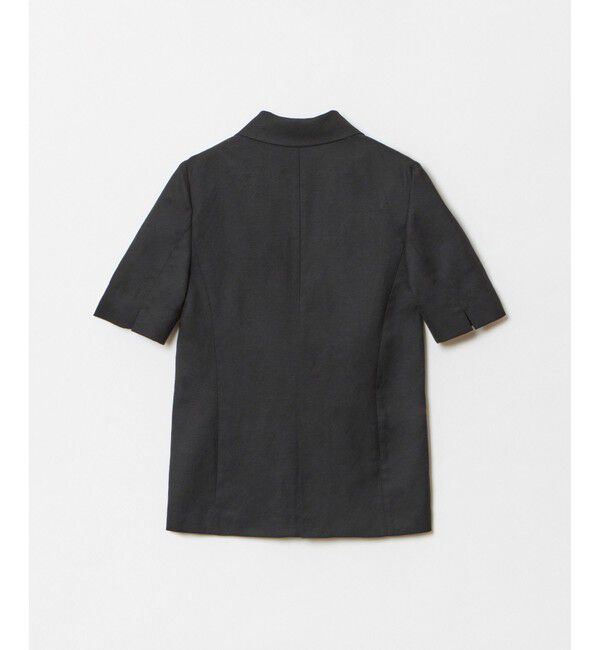 allureville「【セットアップ対応可能】リネンコンシャークスキンハーフスリーブジャケット」|テーラードジャケット|