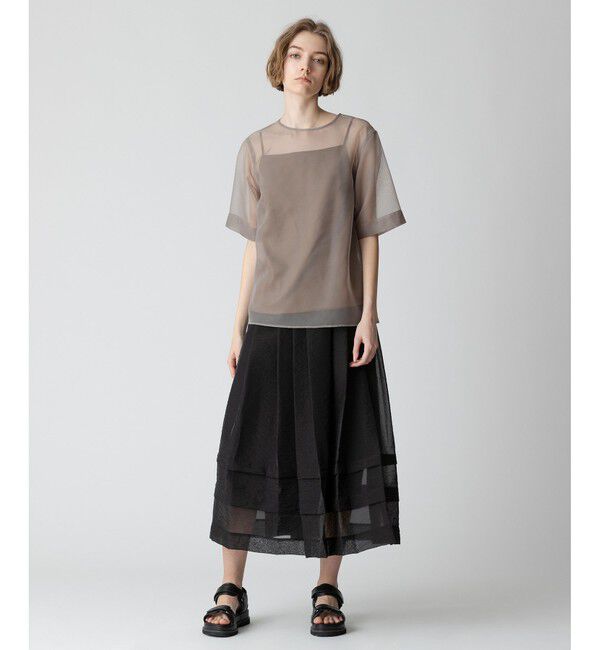 allureville「シアーオーガンタックギャザースカート」|スカート|