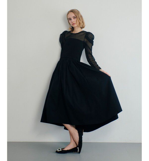 LOULOU WILLOUGHBY「【LOULOU WILLOUGHBY】ビスチェニットワンピース」|ワンピース|ブラック