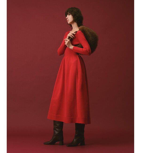 allureville「ウエストマークコクーンニットワンピース」|ワンピース|