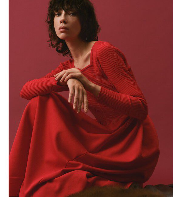 allureville「ウエストマークコクーンニットワンピース」|ワンピース|