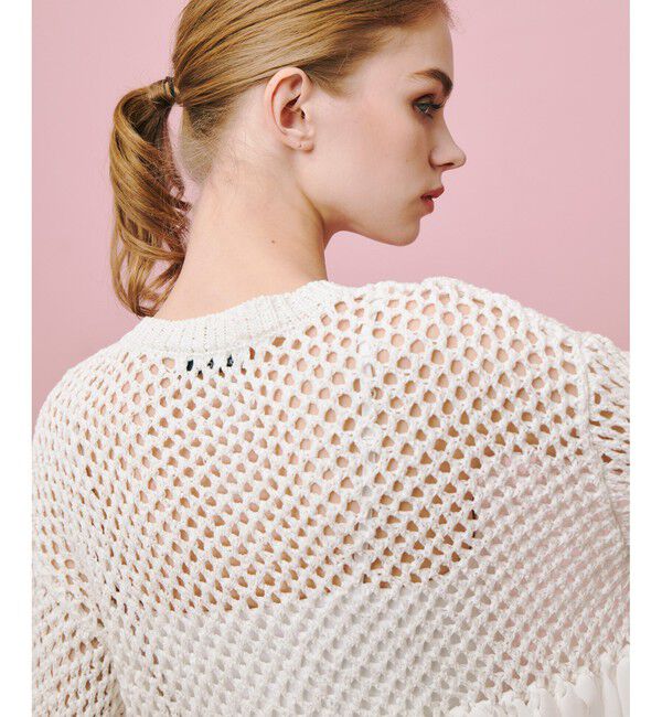 LOULOU WILLOUGHBY「【LOULOU WILLOUGHBY】シフォンパピエメッシュプルオーバー」|ニット・セーター|