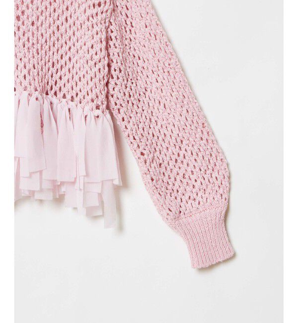 LOULOU WILLOUGHBY「【LOULOU WILLOUGHBY】シフォンパピエメッシュプルオーバー」|ニット・セーター|
