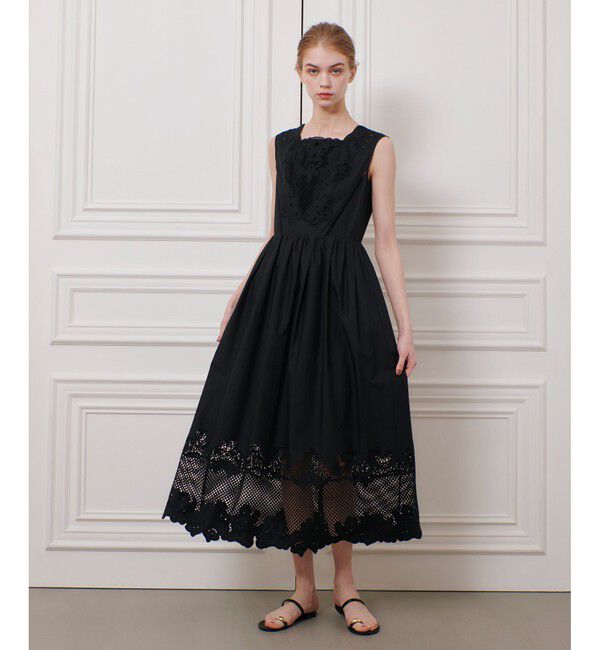 LOULOU WILLOUGHBY「【LOULOU WILLOUGHBY】エンブロイダリーノースリワンピース」|ワンピース|