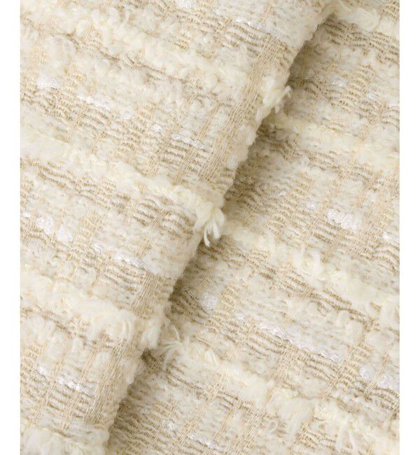 allureville「ジオリカツイードラウンドネックジャケット」|ノーカラージャケット|