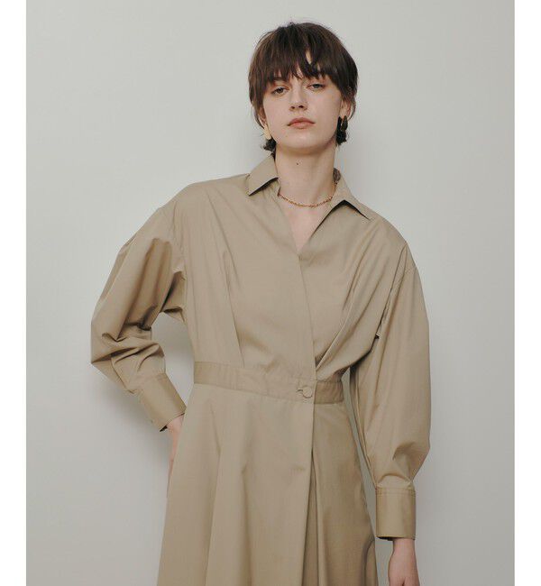 allureville「ラップライクシャツワンピース」|ワンピース|ベージュ