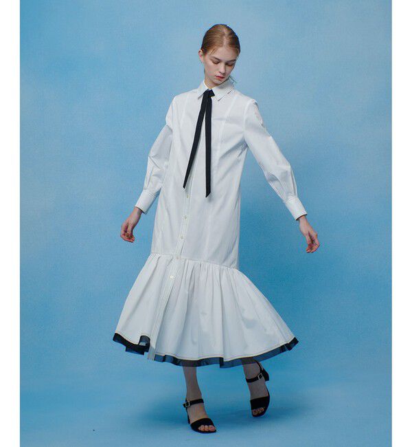 LOULOU WILLOUGHBY「【LOULOU WILLOUGHBY】メモリーツイルティアードシャツワンピース」|ワンピース|