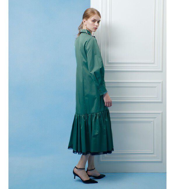 LOULOU WILLOUGHBY「【LOULOU WILLOUGHBY】メモリーツイルティアードシャツワンピース」|ワンピース|