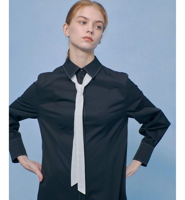 LOULOU WILLOUGHBY「【LOULOU WILLOUGHBY】メモリーツイルティアードシャツワンピース」|ワンピース|ブラック