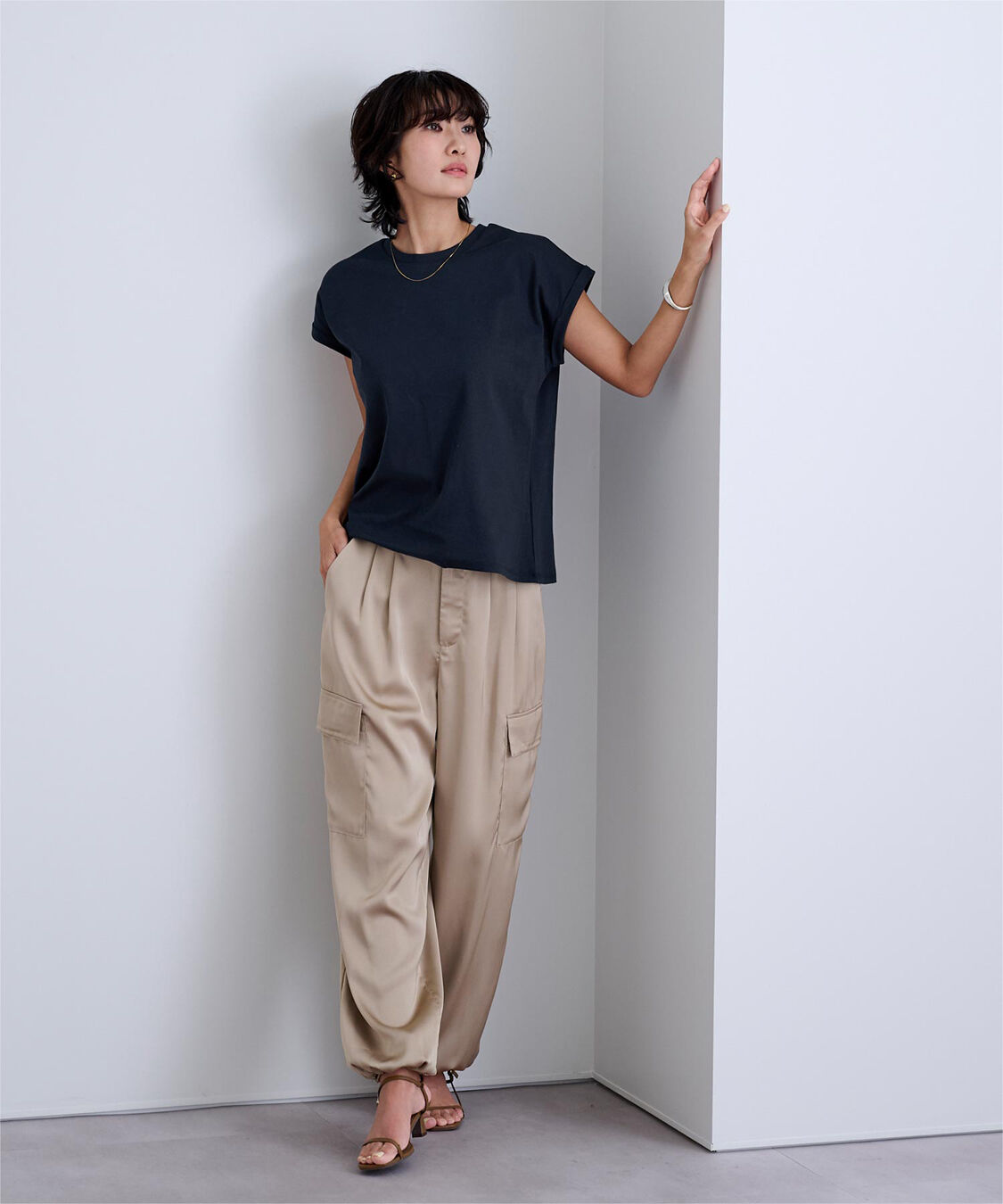 ur's「汗染み防止ダブルカフスTシャツ」|Tシャツ・カットソー|