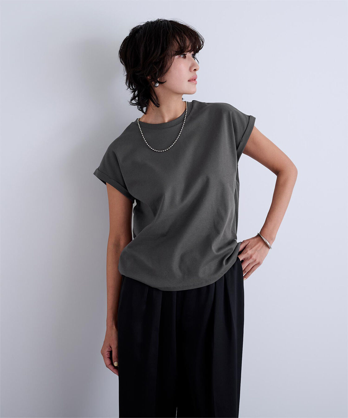 ur's「汗染み防止ダブルカフスTシャツ」|Tシャツ・カットソー|