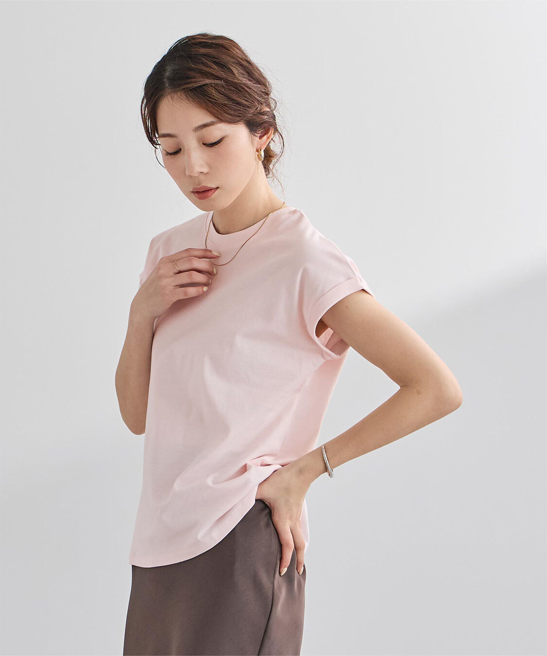 ur's「汗染み防止ダブルカフスTシャツ」|Tシャツ・カットソー|