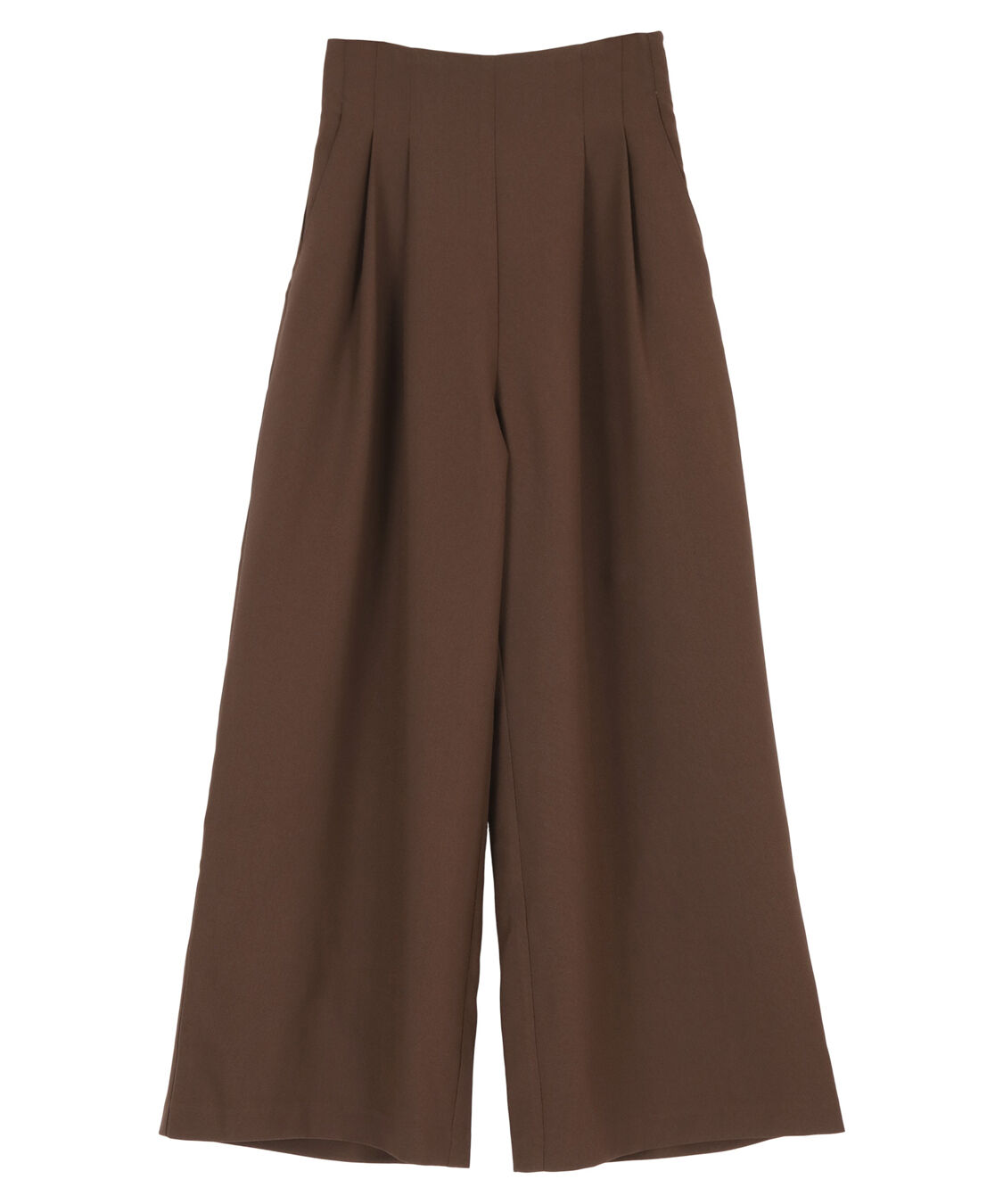 titivate「ハイウエストツータックワイドパンツ」|スラックス|ダークブラウン