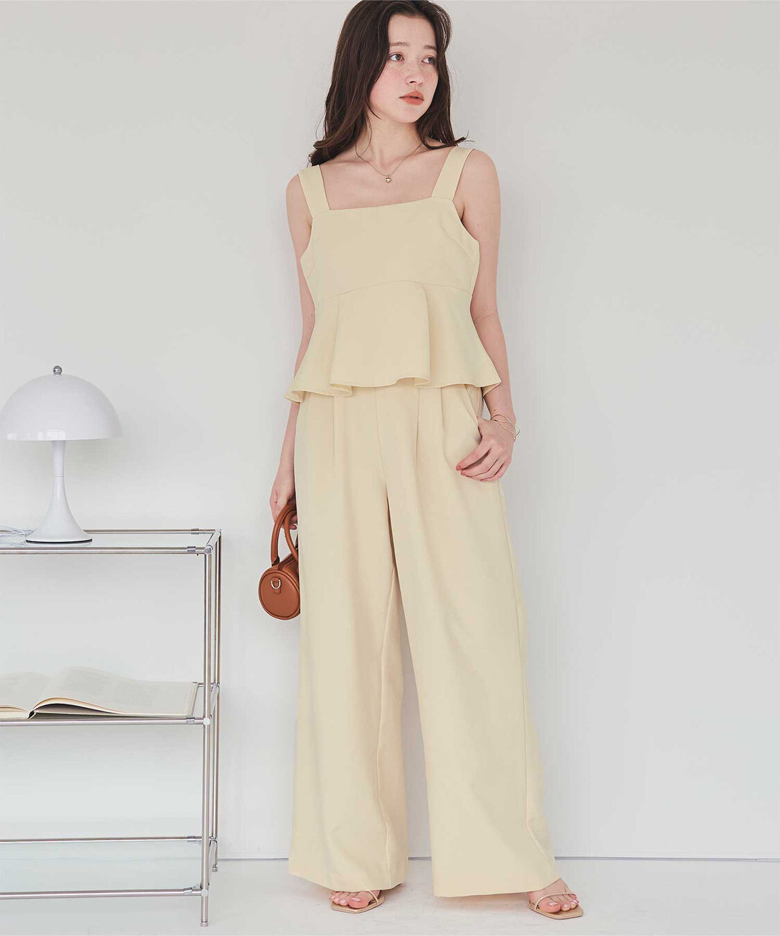 titivate「ハイウエストツータックワイドパンツ」|スラックス|