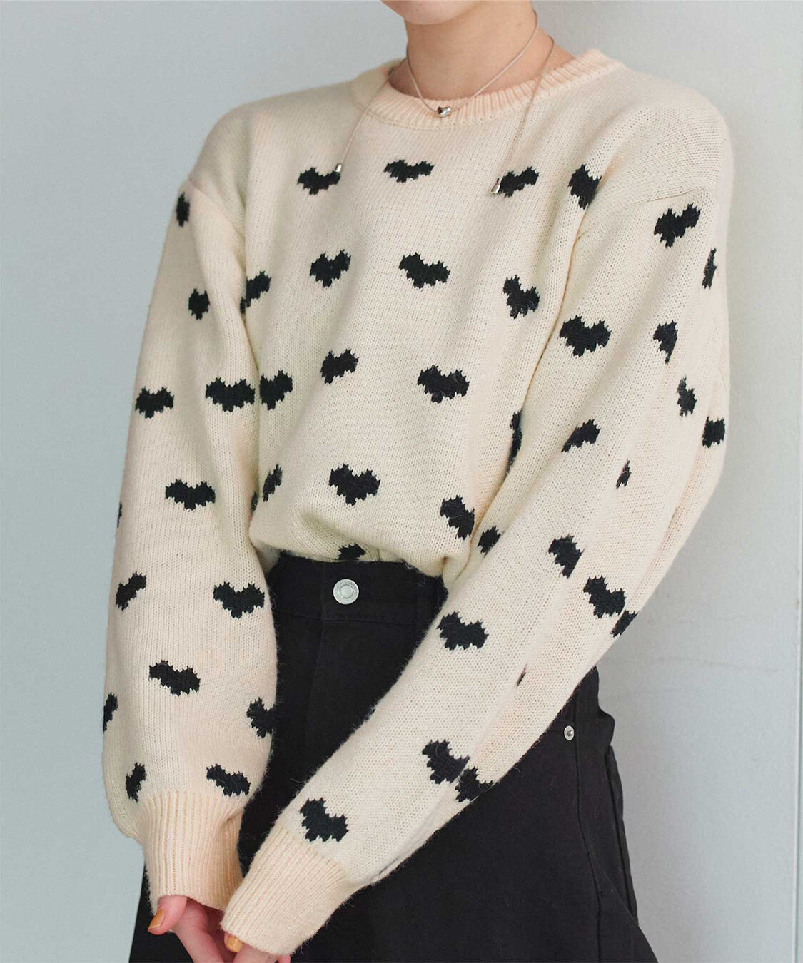 titivate「ハート柄ニットプルオーバー」|ニット・セーター|