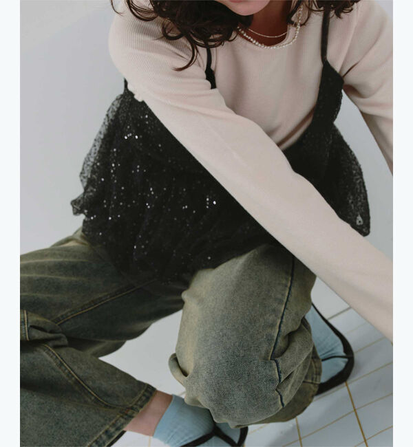 titivate「ヘムバルーンスパンコールキャミソールビスチェ」|キャミソール|