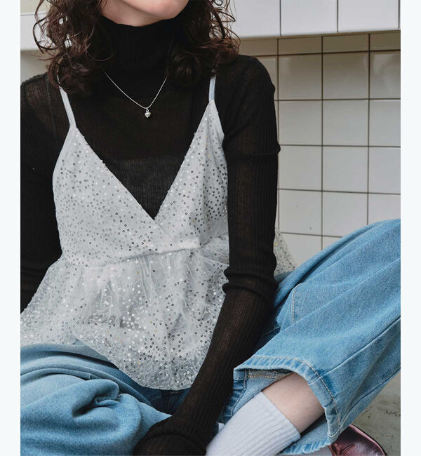 titivate「ヘムバルーンスパンコールキャミソールビスチェ」|キャミソール|