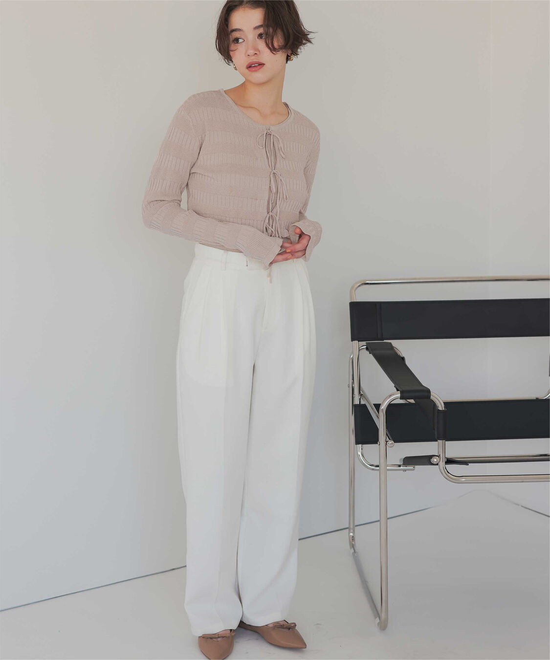 titivate「【さやかさんS/Sコラボ】リボンデザインカーディガン/ノースリーブニットセット」|ニット・セーター|