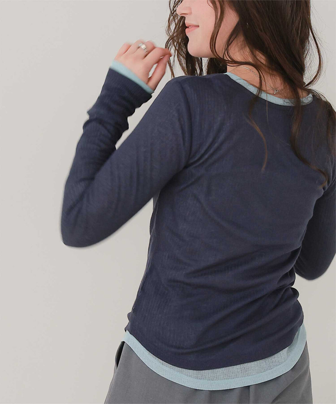 titivate「シアーテレコヘンリーネックトップス」|Tシャツ・カットソー|