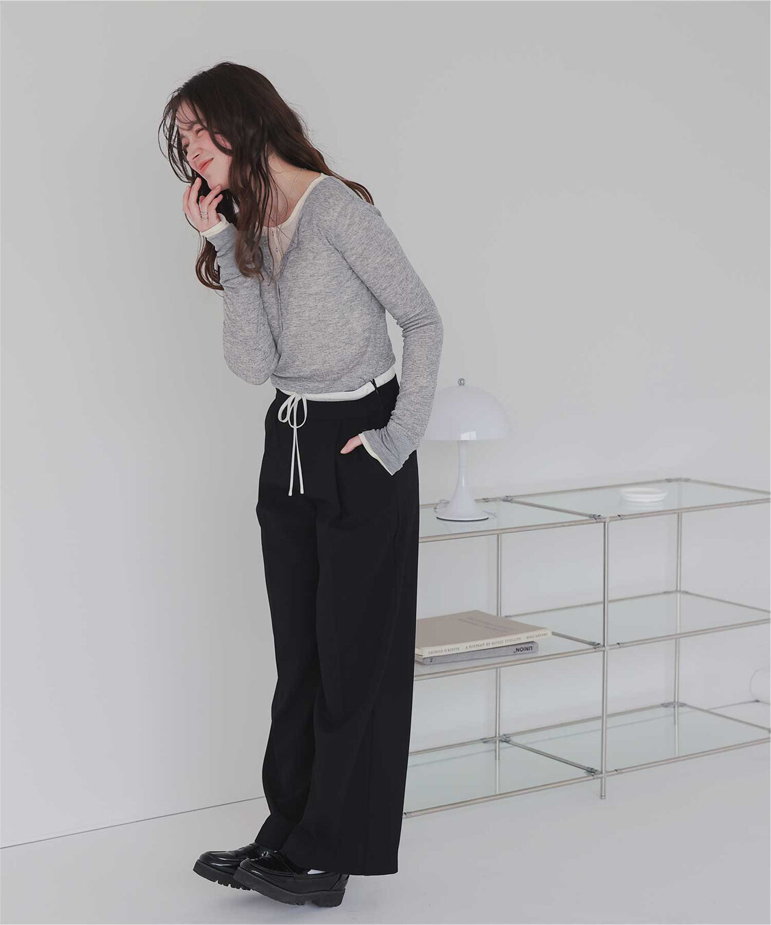 titivate「シアーテレコヘンリーネックトップス」|Tシャツ・カットソー|