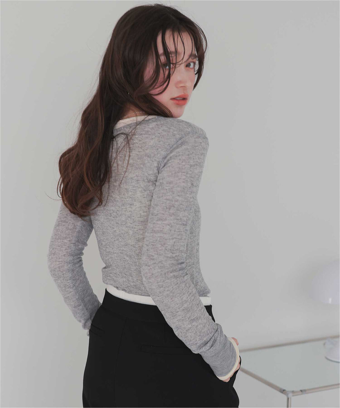 titivate「シアーテレコヘンリーネックトップス」|Tシャツ・カットソー|