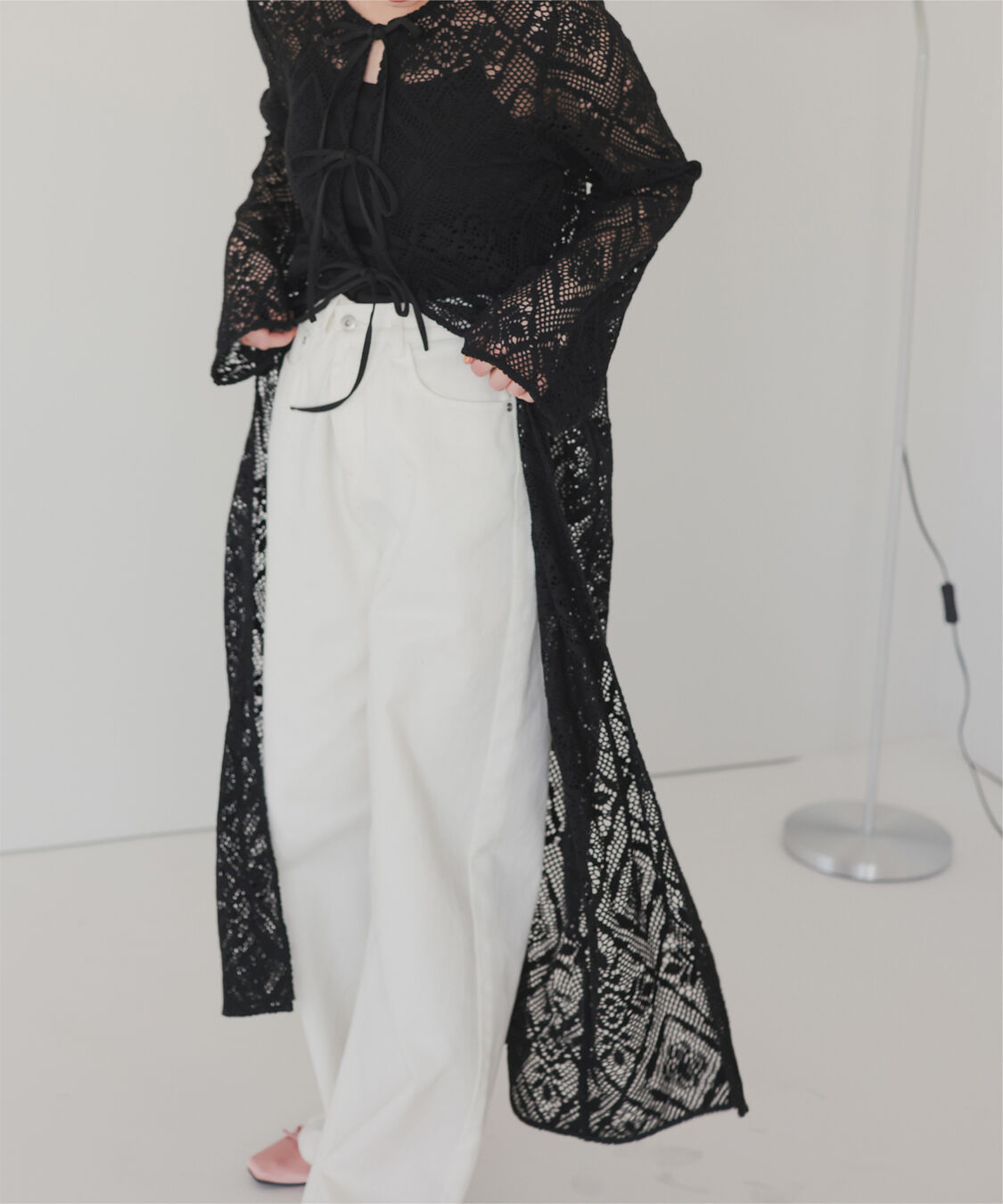 titivate「【さやかさんS/Sコラボアイテム】前後2wayレースロングガウン」|カーディガン|