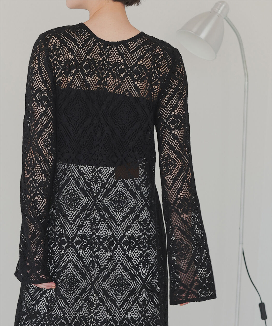 titivate「【さやかさんS/Sコラボアイテム】前後2wayレースロングガウン」|カーディガン|