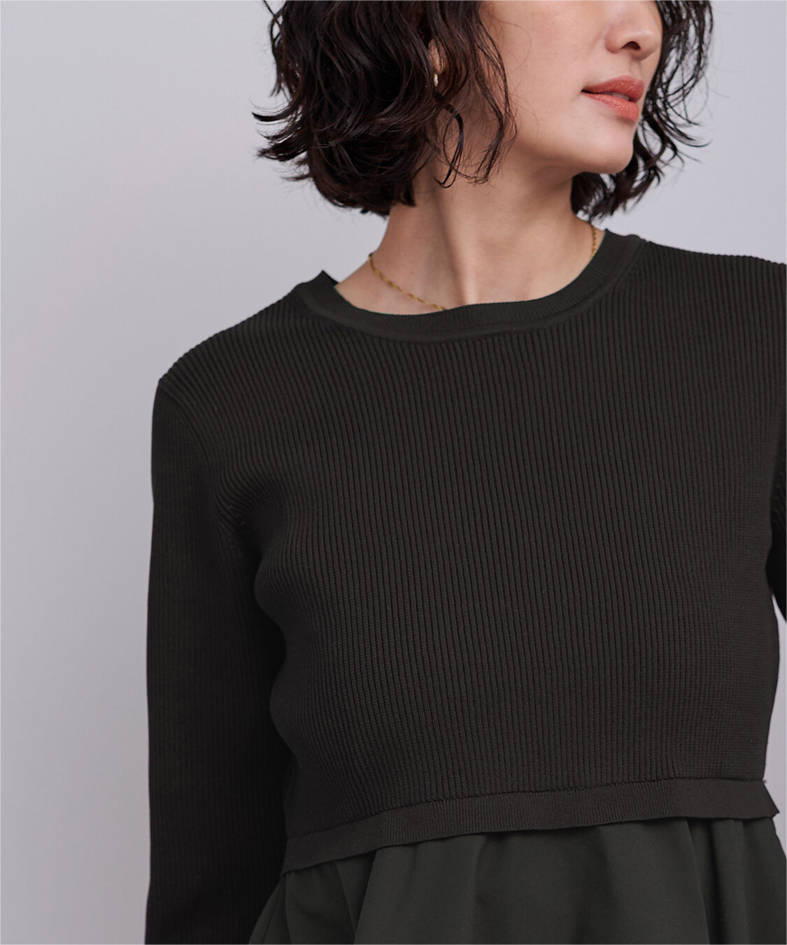 ur's「タフタペプラムドッキングニット」|ニット・セーター|