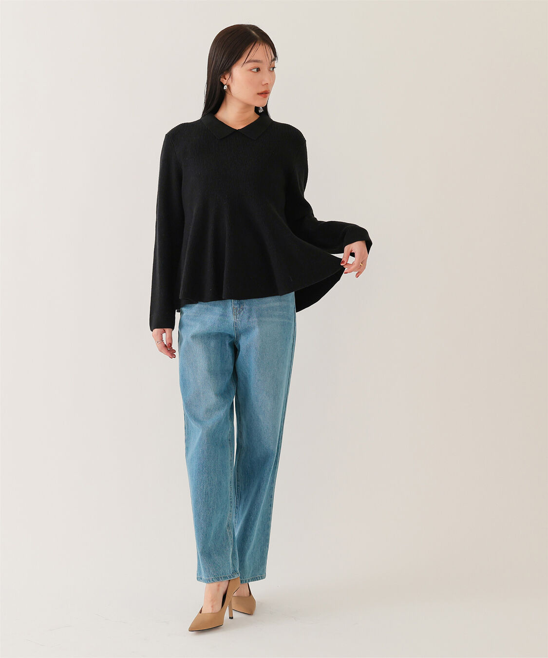 ur's「襟付きペプラムニット」|ニット・セーター|