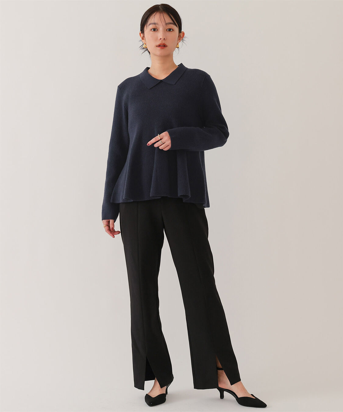 ur's「襟付きペプラムニット」|ニット・セーター|