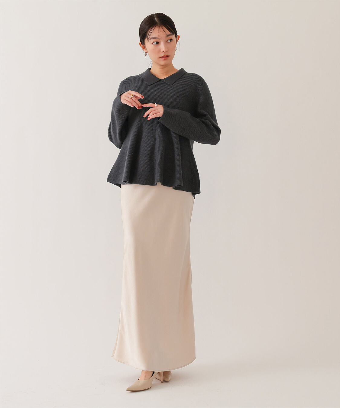 ur's「襟付きペプラムニット」|ニット・セーター|