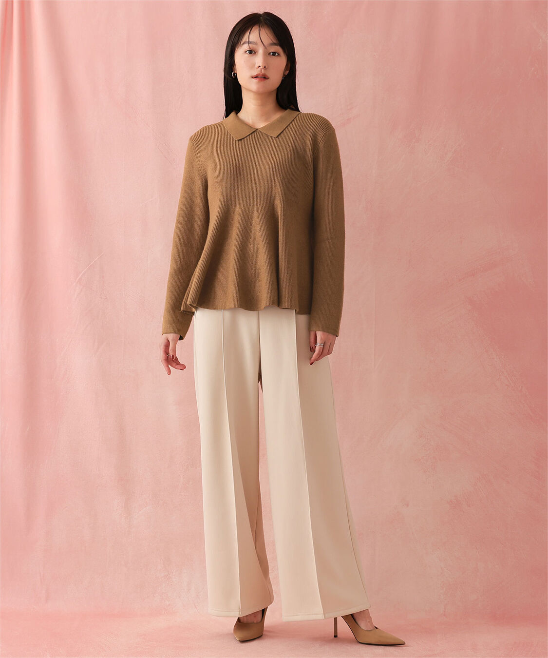 ur's「襟付きペプラムニット」|ニット・セーター|