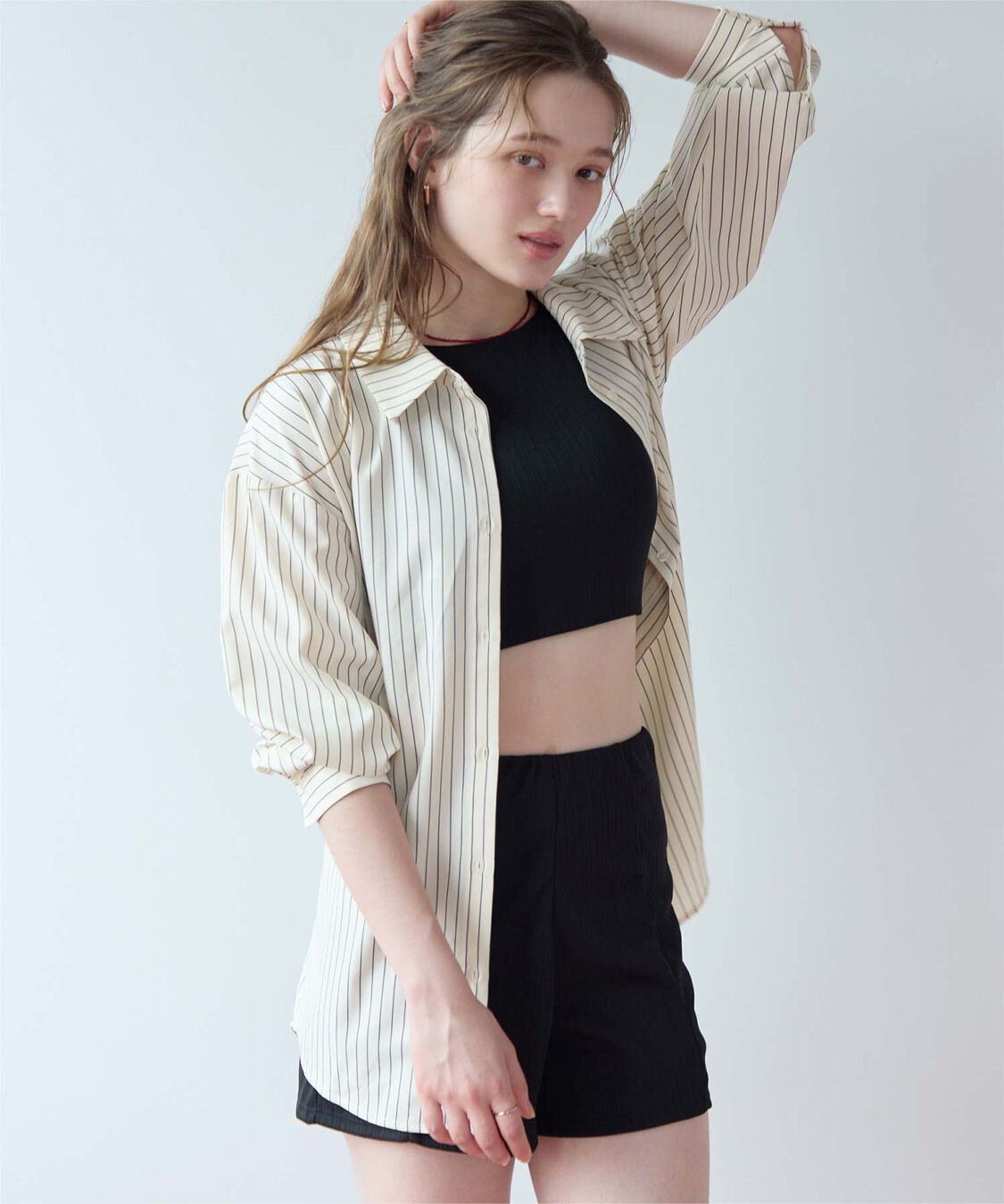 SEA DRESS「ウエストマークデザインシャツ/ラッシュガード」|ビキニトップス|