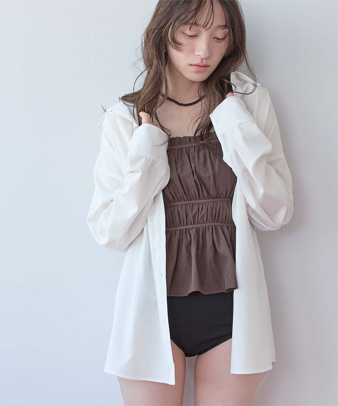 SEA DRESS「ウエストマークデザインシャツ/ラッシュガード」|ビキニトップス|