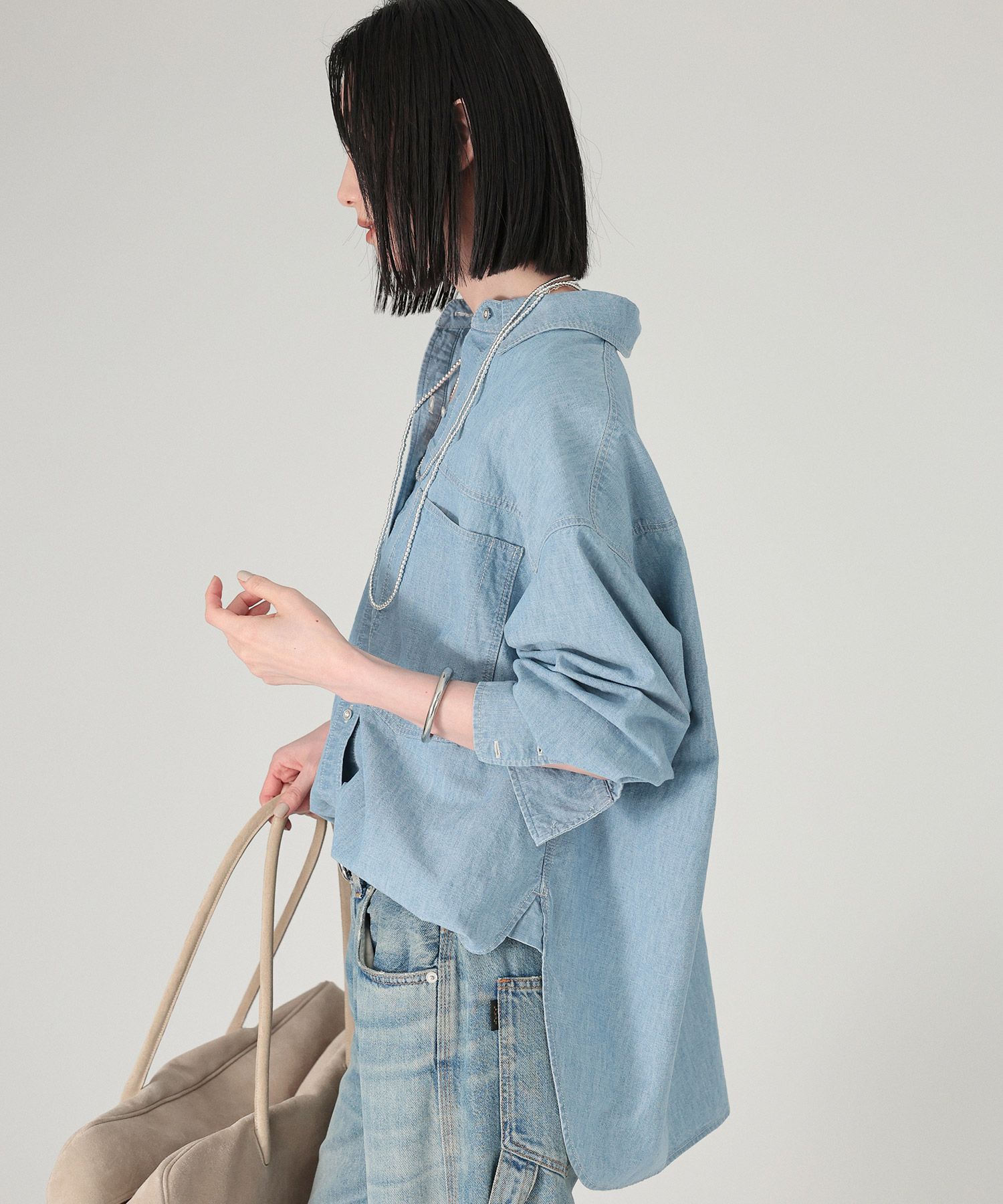 BABYLONE「シャンブレーワークシャツ」|シャツ・ブラウス|