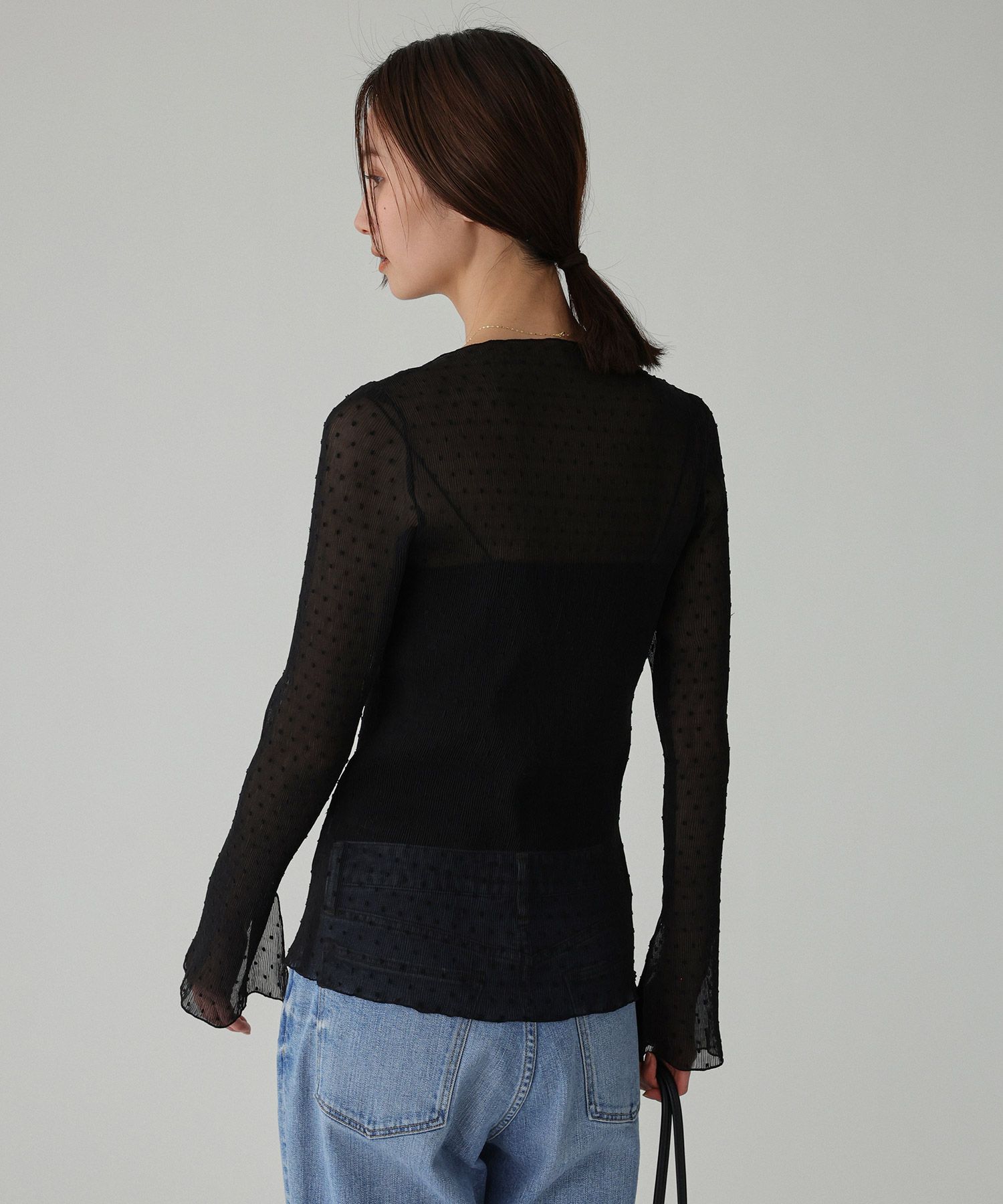 BABYLONE「ドットプリーツブラウス」|シャツ・ブラウス|