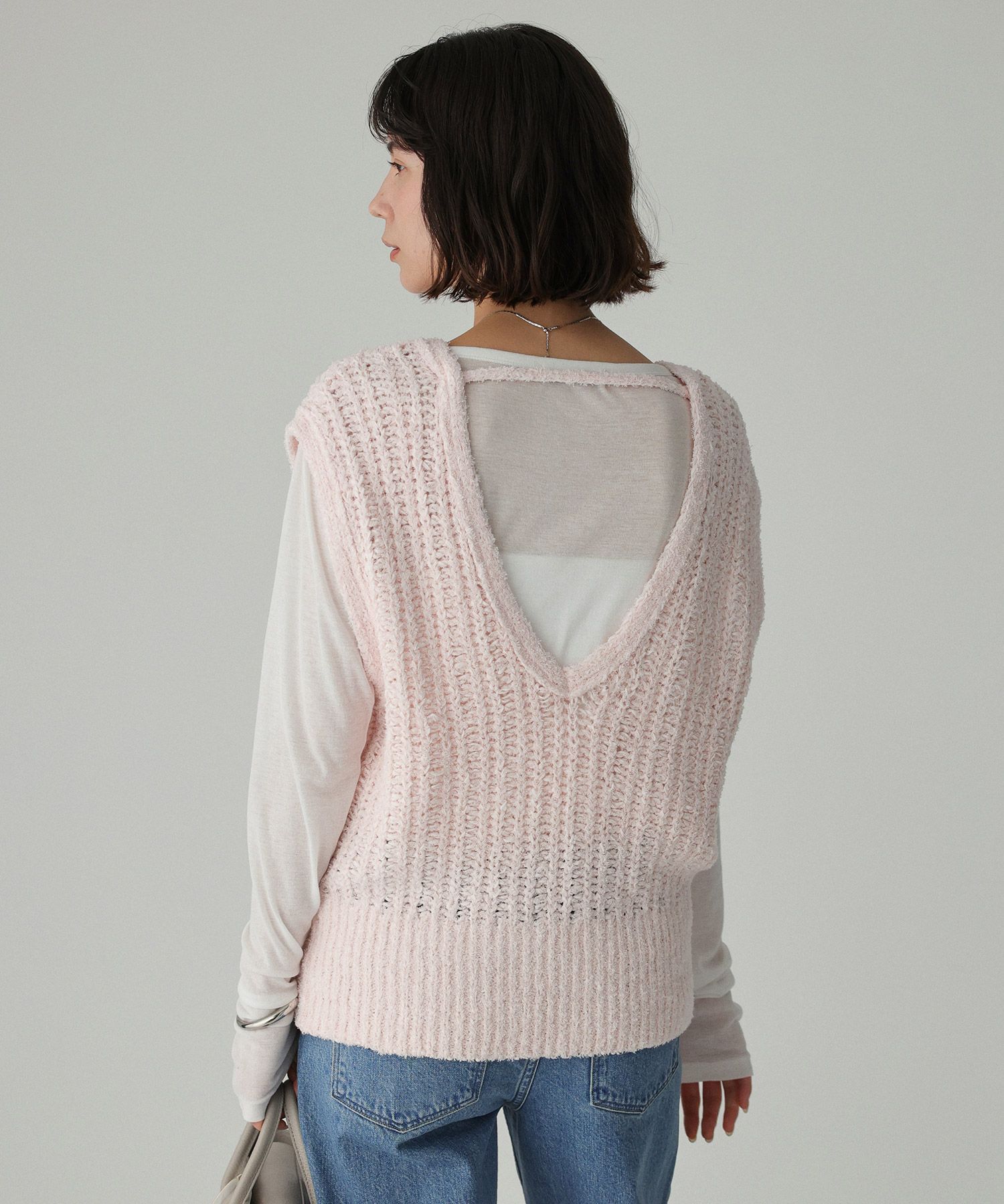 BABYLONE「ドレスヤーンニットベスト」|ニット・セーター|