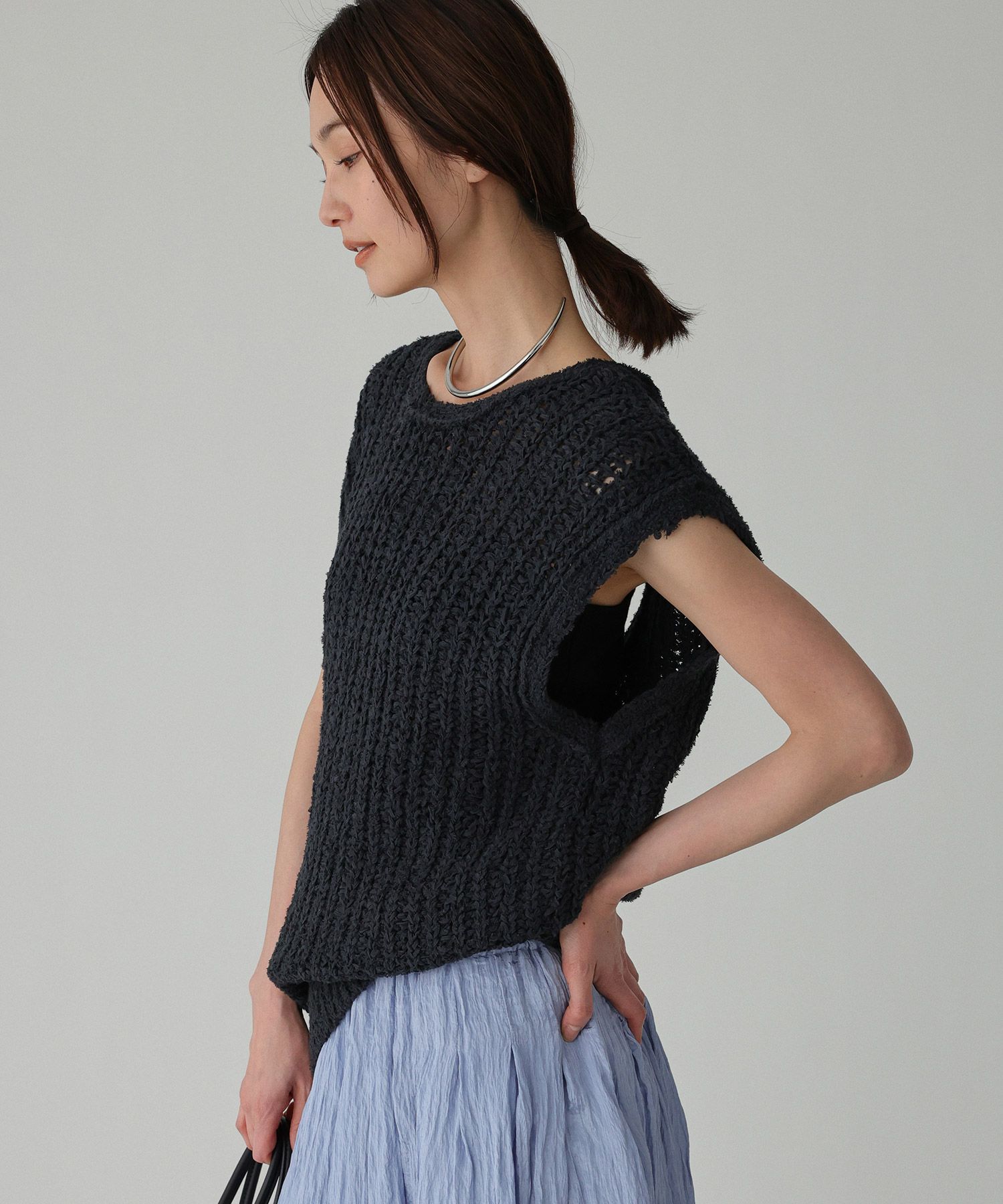 BABYLONE「ドレスヤーンニットベスト」|ニット・セーター|
