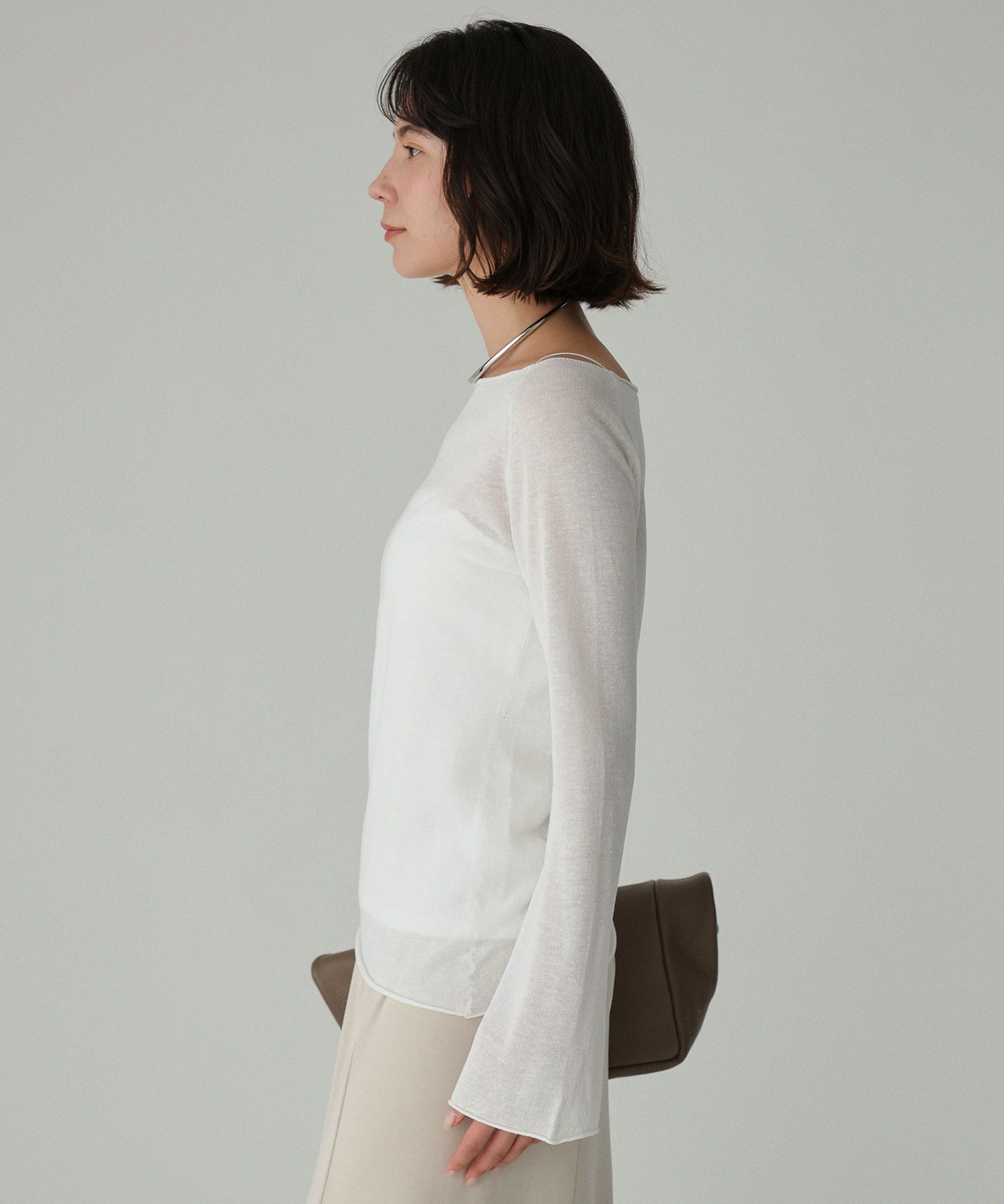 BABYLONE「ボートネックハイゲージプルオーバー」|ニット・セーター|