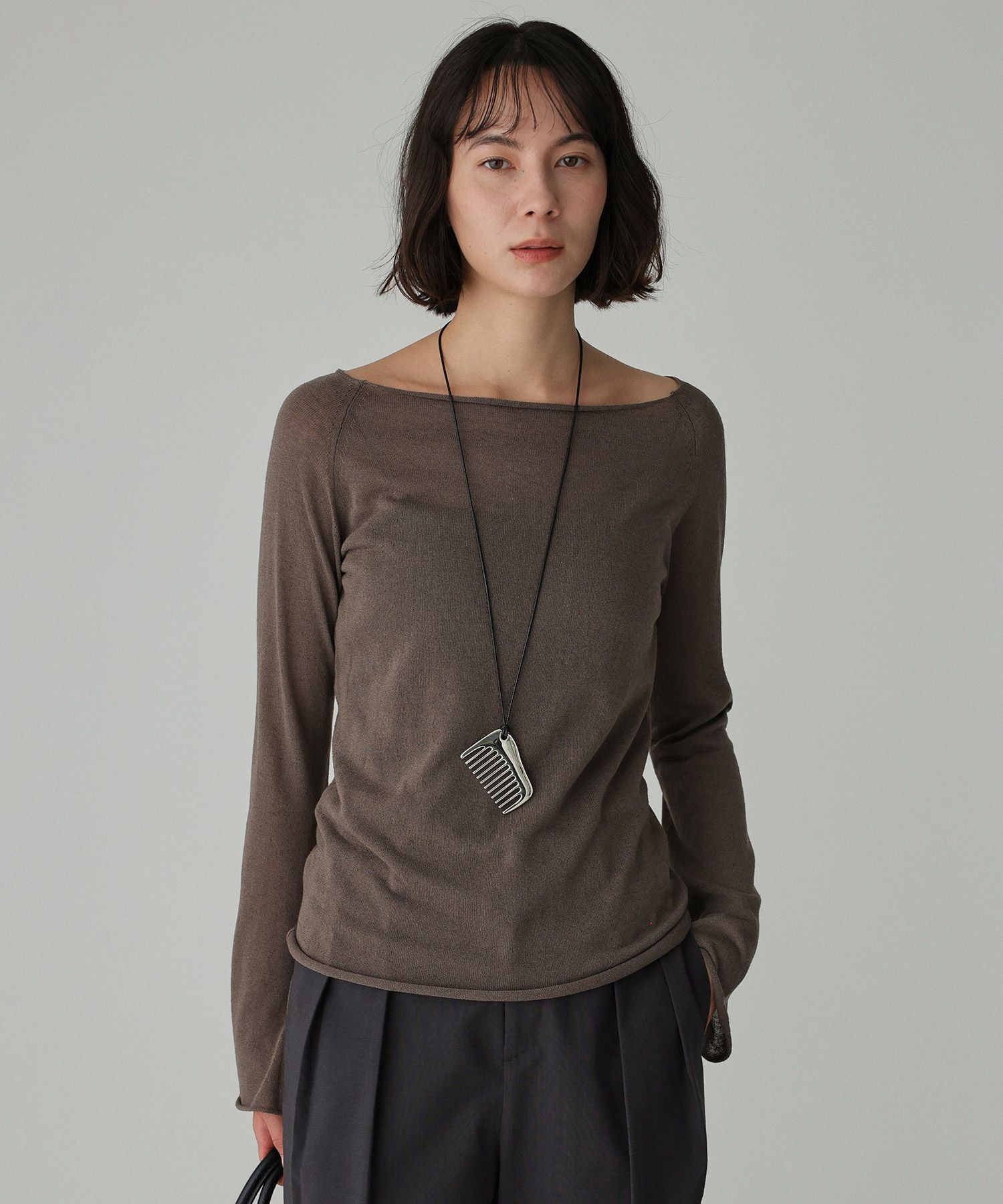 BABYLONE「ボートネックハイゲージプルオーバー」|ニット・セーター|