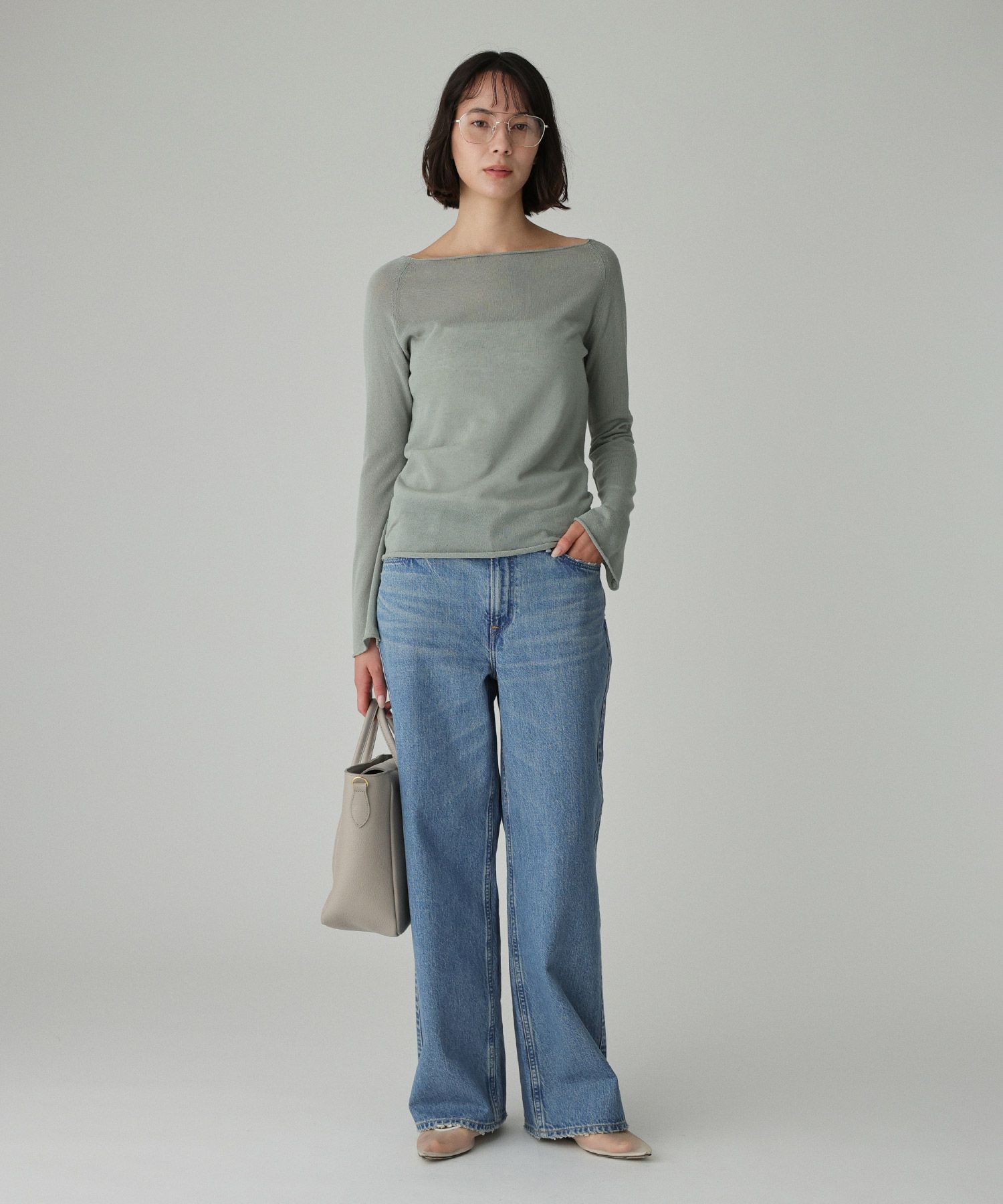 BABYLONE「ボートネックハイゲージプルオーバー」|ニット・セーター|