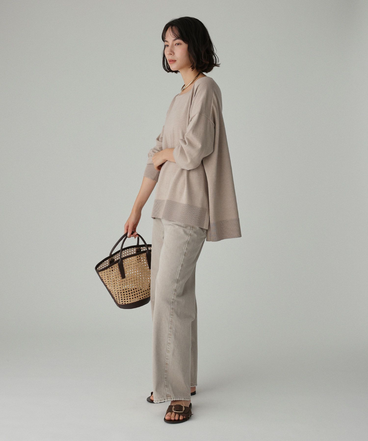 BABYLONE「コットンアクリルボートプルオーバー」|ニット・セーター|