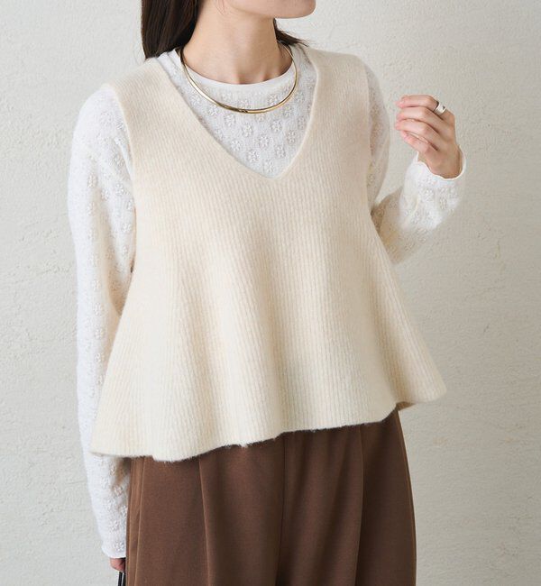  「シャギー花柄ストレッチジャガードプルオーバー」|プルオーバー|