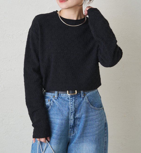  「シャギー花柄ストレッチジャガードプルオーバー」|プルオーバー|