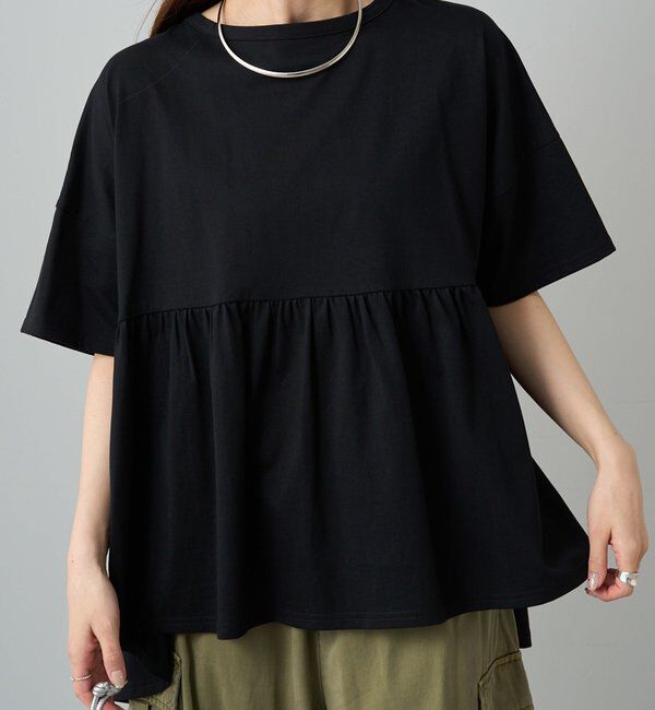  「《リバイバル》【WEB限定/Du noir】バックリボンペプラムTシャツ」|Tシャツ・カットソー|