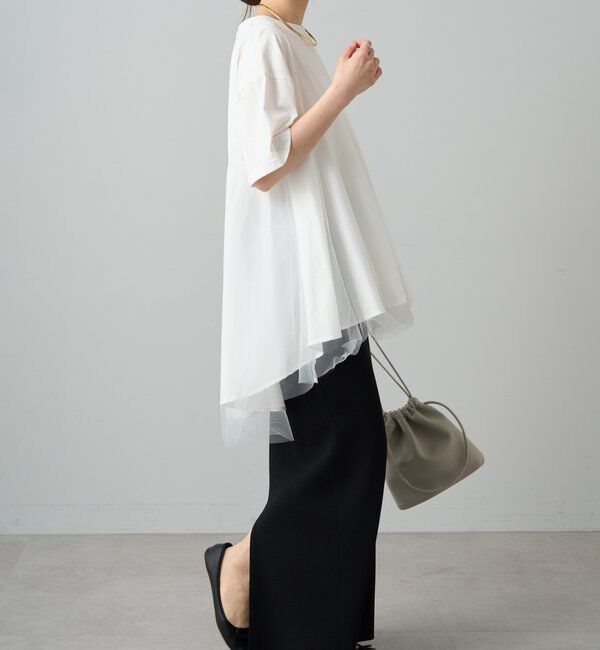  「《リバイバル》【WEB限定/Du noir】チュールドッキングTシャツ」|Tシャツ・カットソー|